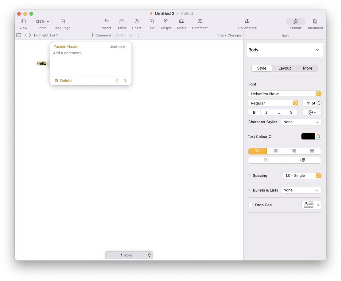 How to highlight text in Pages for Mac Splaitor