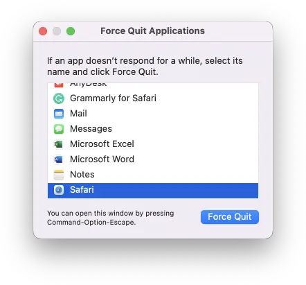 safari not working mac