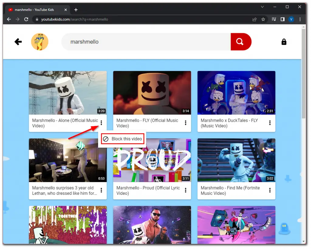 How to block a video or channel on YouTube Kids Splaitor