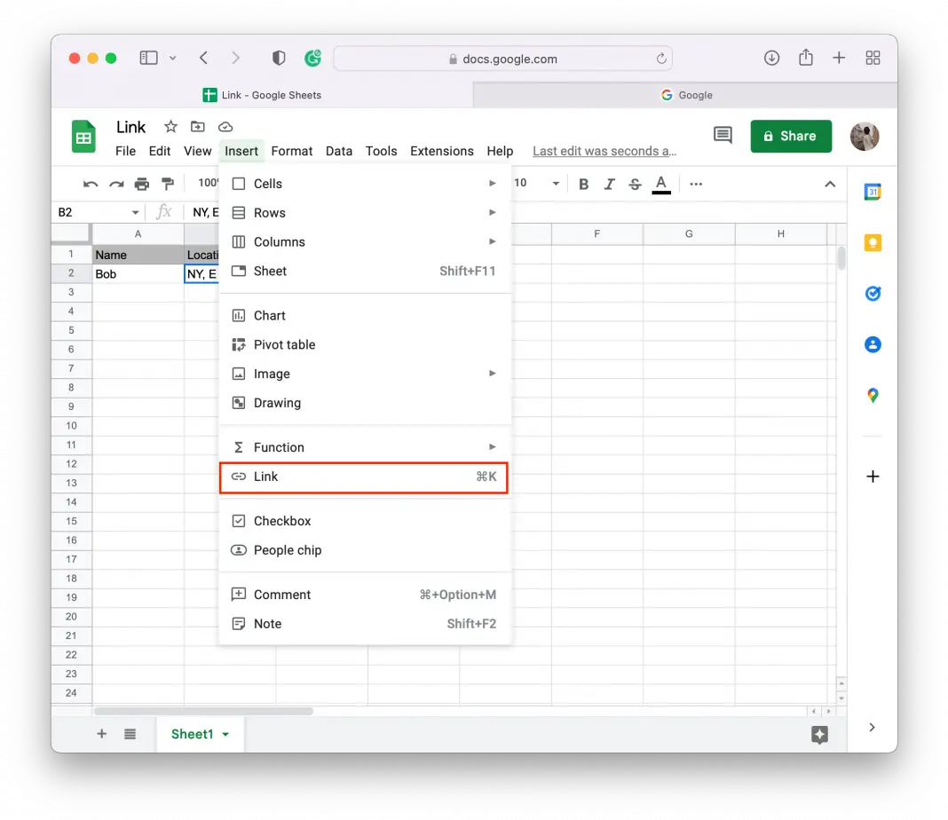 How to link to a cell in Google Sheets | Splaitor