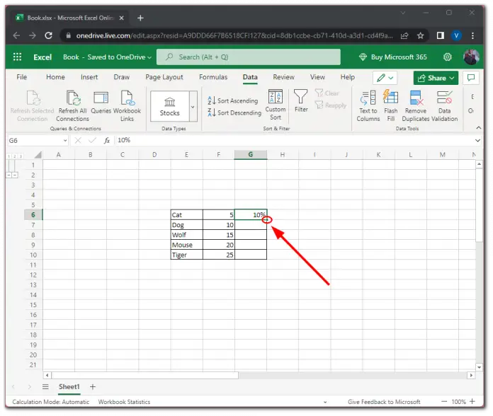 How to use clicking and dragging fill handle in Microsoft Excel | Splaitor