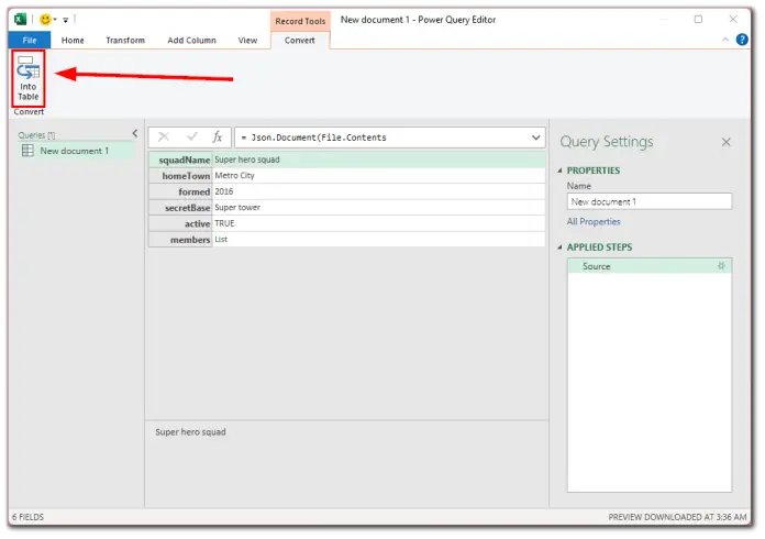 How to import JSON to Microsoft Excel | Splaitor